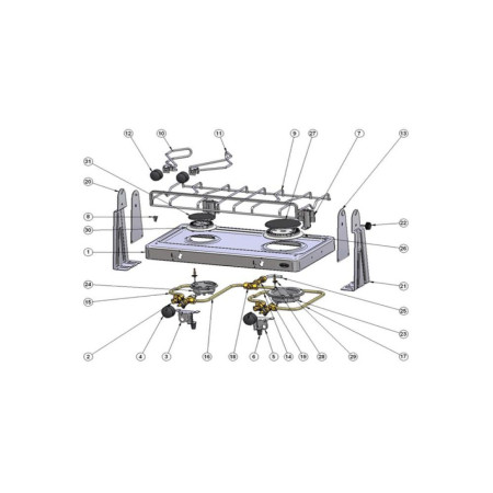 ENO Agrafe de fixation de la grille pour réchaud 2 feux enca