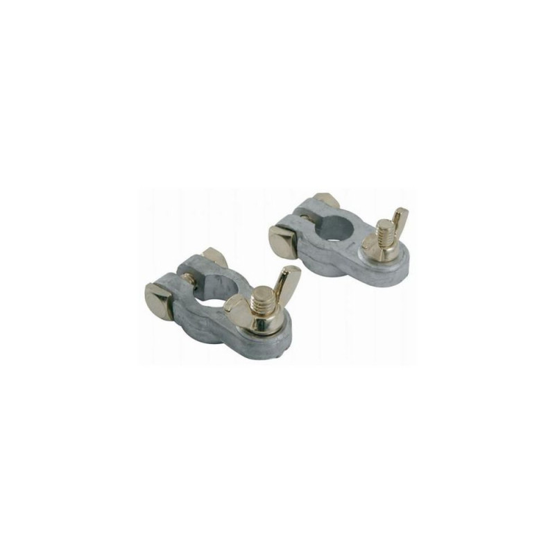 Cosses de batterie + et - la paire (zinc)