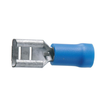 Cosses plate 6.3mm bleu femelle les 10
