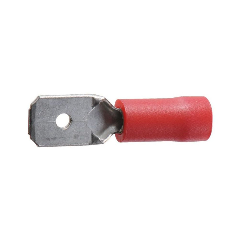 Cosses plate 6.3mm rouge male les 10