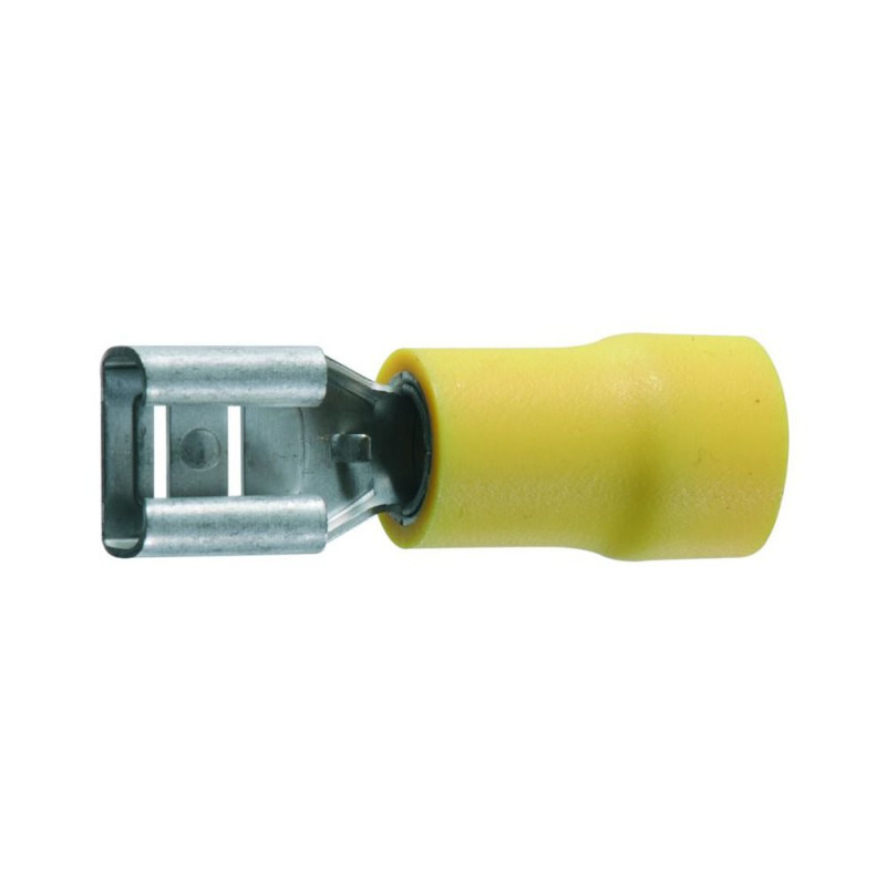 Cosses plate 6.3mm jaune femelle les 10