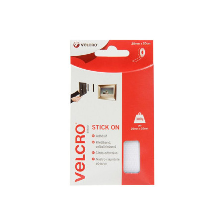 VELCRO® Ruban adhésif auto-agrippant blanc 20mmx 0,5m