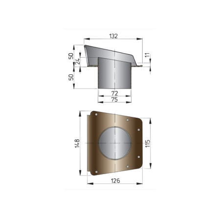 VETUS Scirocco aérateur inox 148 x 126mm