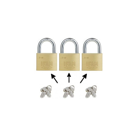 IFAM Cadenas laiton double verrouillage E-30 mêmes clés