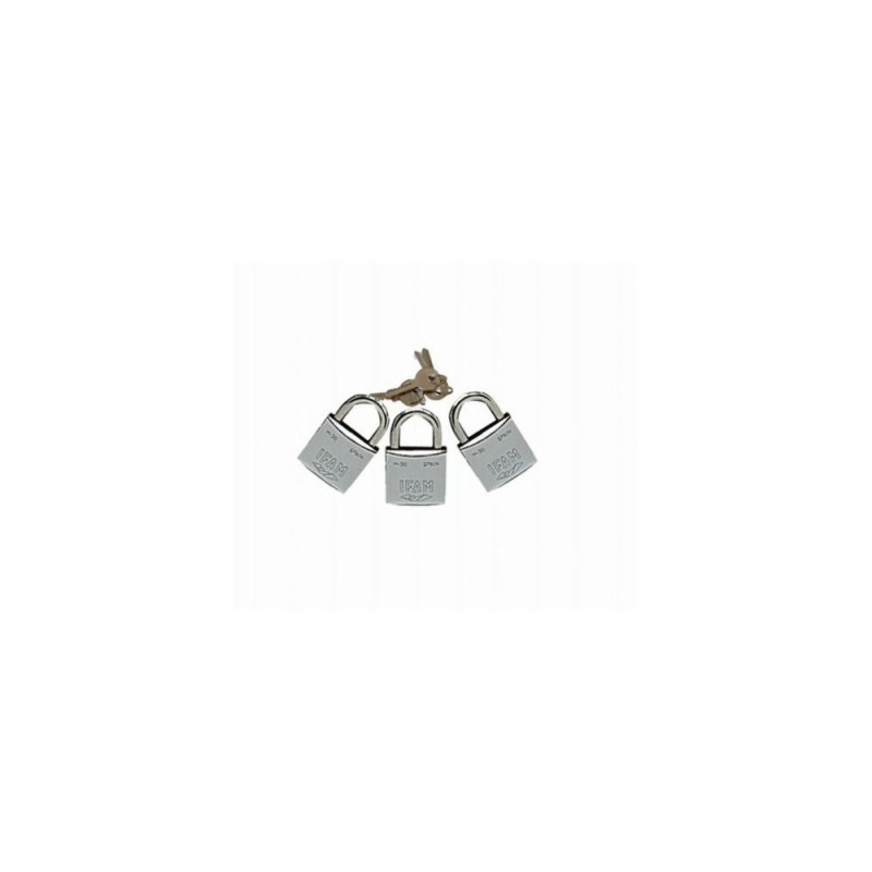 IFAM Cadenas chromés M-30 mêmes clés les 3