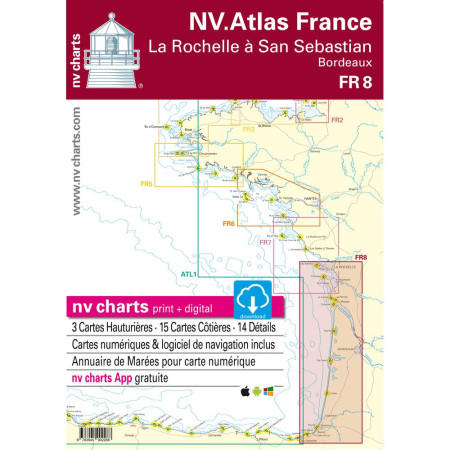 NV Charts Atlas La Rochelle à San Sebastian FR8