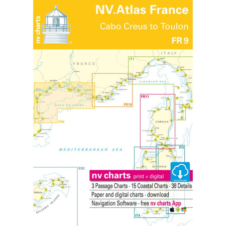NV Charts Atlas de Cabo Creus à Toulon FR9
