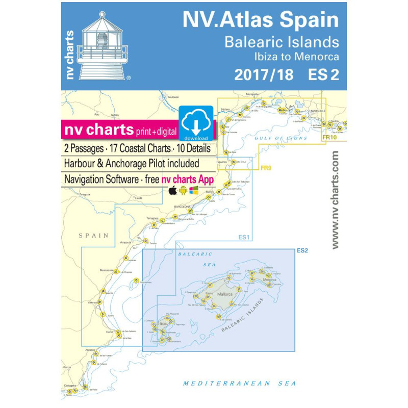 NV Charts Atlas Espagne Les îles Baléares ES2