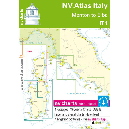 NV Charts Atlas Italie De Menton à Elba It 1