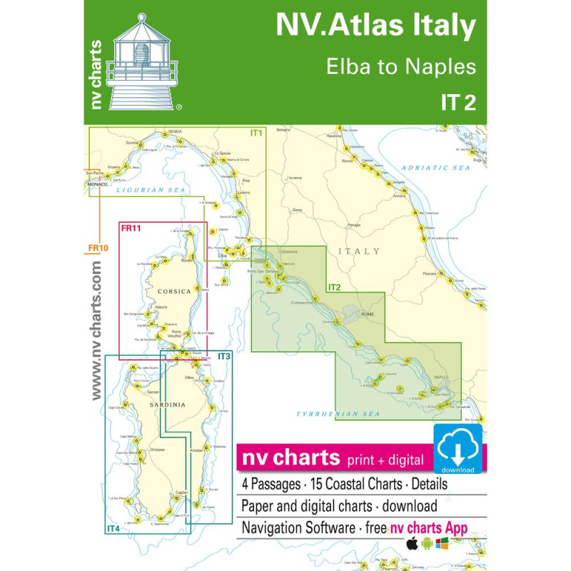 NV Charts Atlas Italie De Elba à Naples It2