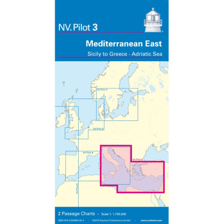 NV CHARTS Pilot 3 Carte marine Hauturière Mediterranée Est