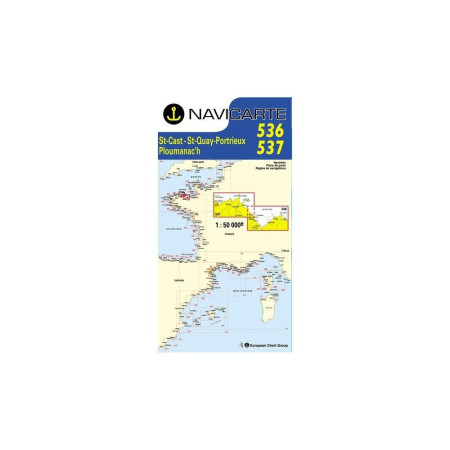 NAVICARTE Carte double n°536 n° 537,St Cast, St Quay, Plouma