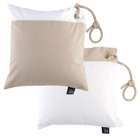 MARINE BUSINESS Lot de 2 coussins waterproof sable/blanc