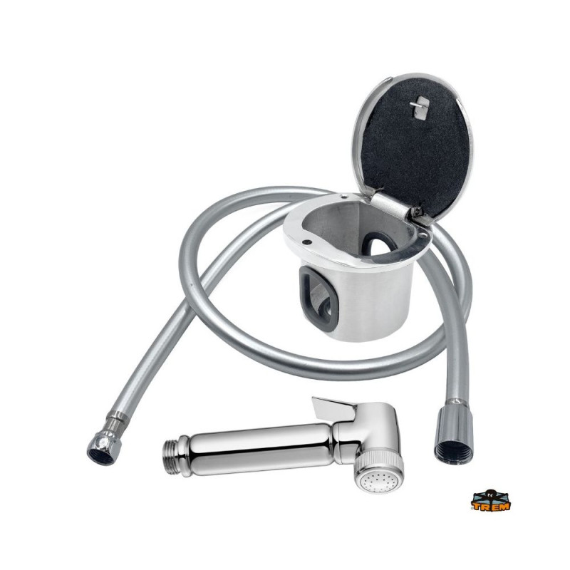 TREM Boitier encastrable inox + douchette + tuyau 2,5m