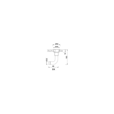 FORESTI Event flush coudé laiton chromé Ø16mm