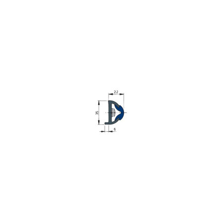 VETUS Liston de protection type 3528 35x22 mm noir (20m)
