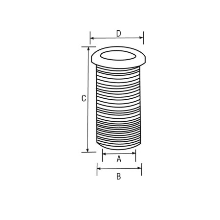 NUOVA RADE Sortie de coque noir Ø25mm - Filet Ø33mm