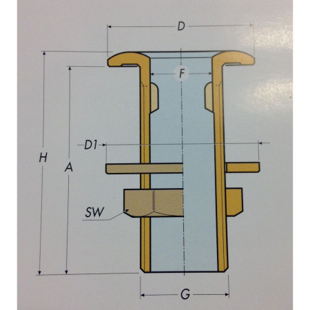 GUIDI Passe coque bronze 1"1/2 VRAC