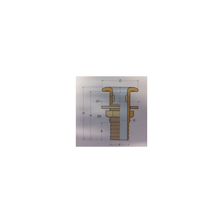 GUIDI Passe coque cannelé laiton 3/4" VRAC