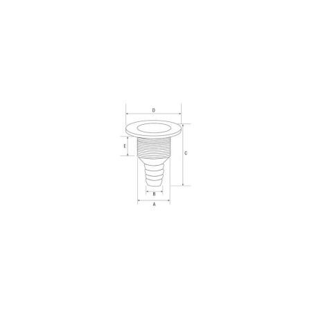 NUOVA RADE Sortie de coque blanche Ø30mm Fileté sur 55mm