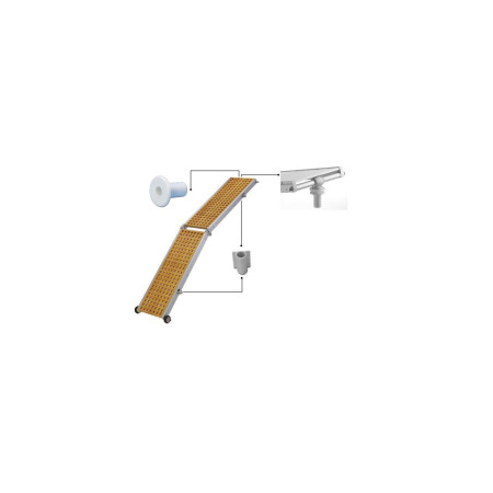 TREM Passerelle pliable en caillebotis + alu 2m