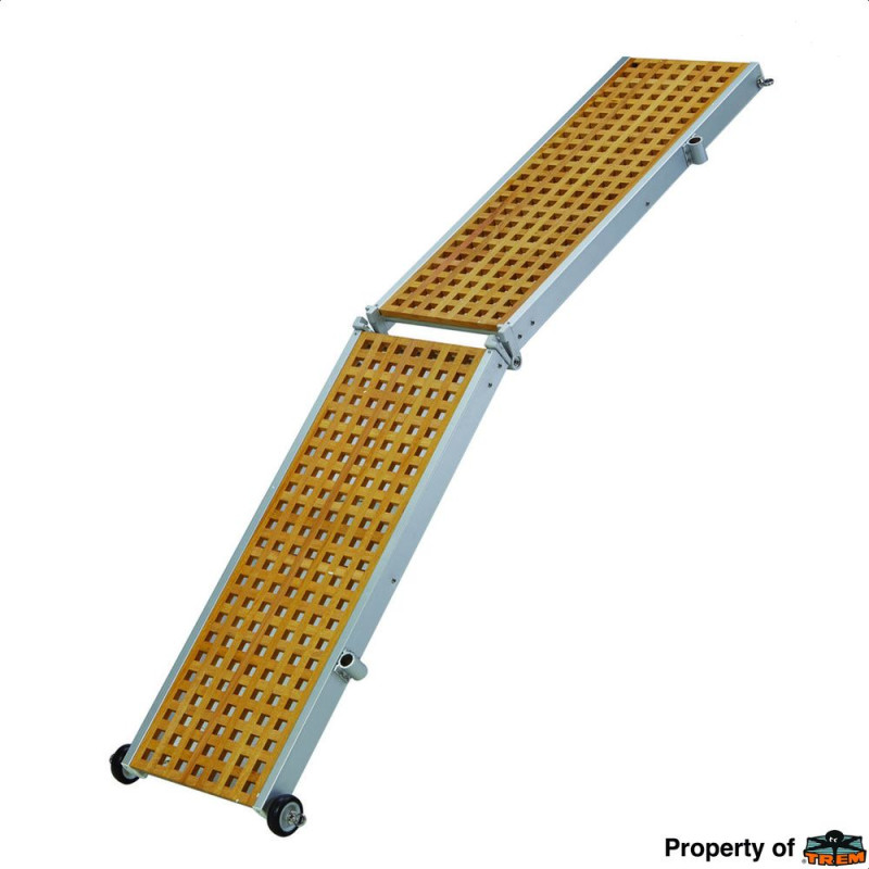 TREM Passerelle pliable en caillebotis + alu 2m60