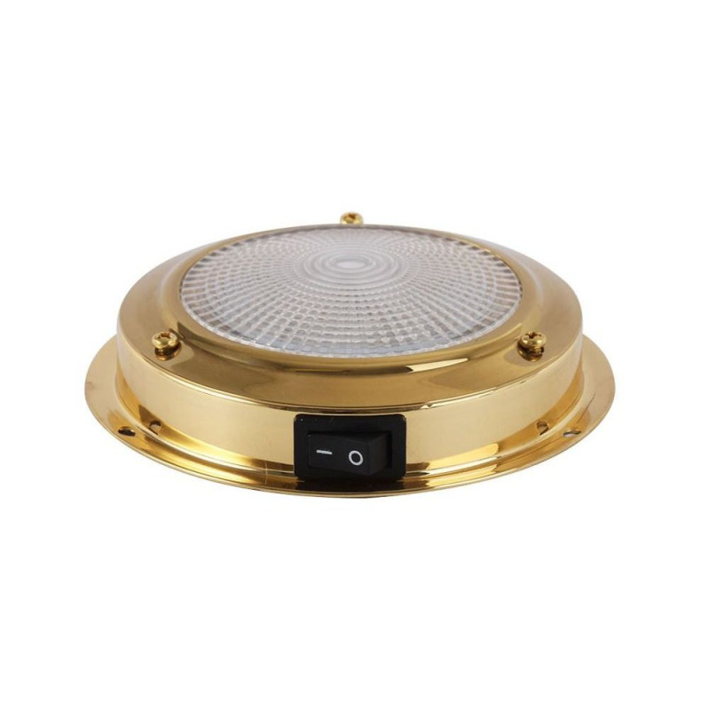 Plafonnier LED laiton Ø ext. 110mm Ø verre 93mm