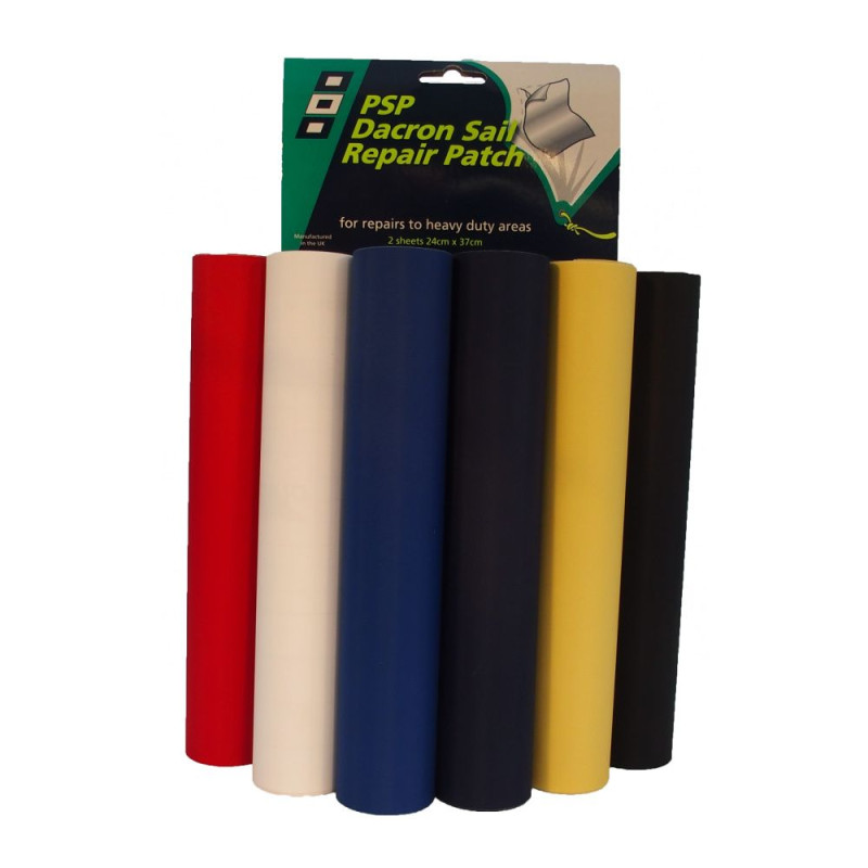 PSP Adhésif pour réparation de voile dacron 24 x 37cm Blanc