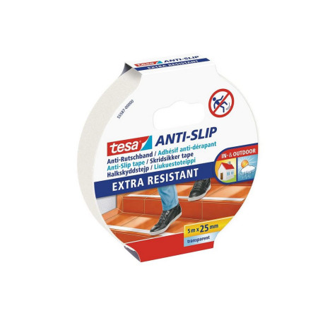 TESA Bande adhésive anti-dérapante transparente 5m x 25mm
