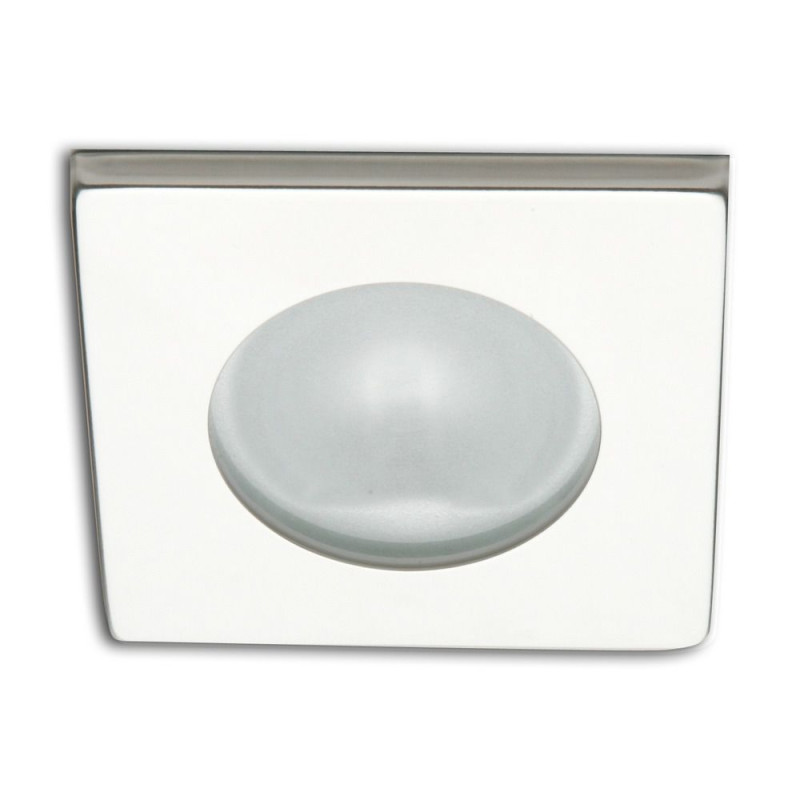 Spot carré RAY à Led lumière blanche froide laiton laqué bla