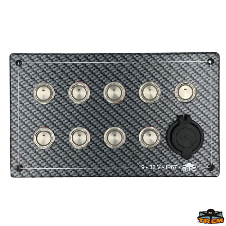 TREM Tableau electrique 7 inter, 3 poussoirs + USB