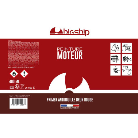 Bombe de peinture primer antirouille brun rouge 400 ml