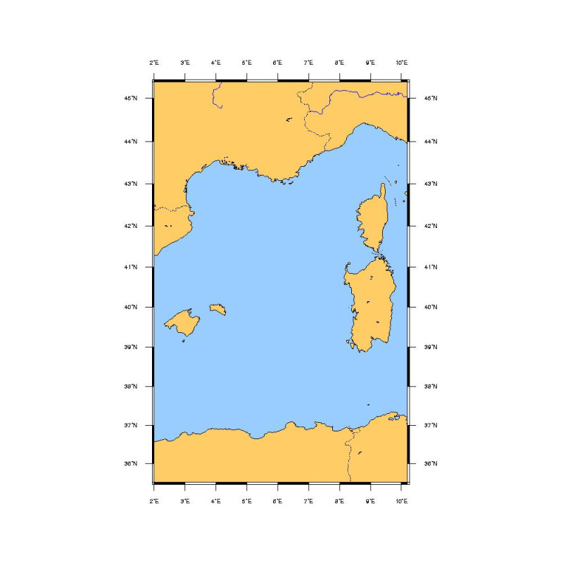 SHOM 7014 à plat îles Baléares à la Corse et à la Sardaigne