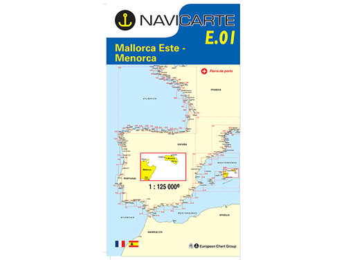 NAVICARTE Carte marine E01 Majorque Est - Minorque