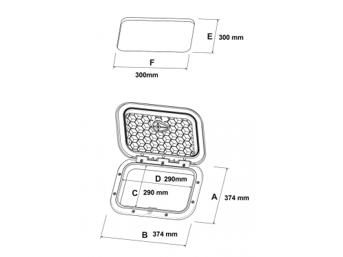 PLASTIMO Trappe d'accès carré 374 x 374