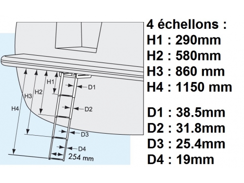 PLASTIMO Echelle téléscopique éscamotable 4 échelons 