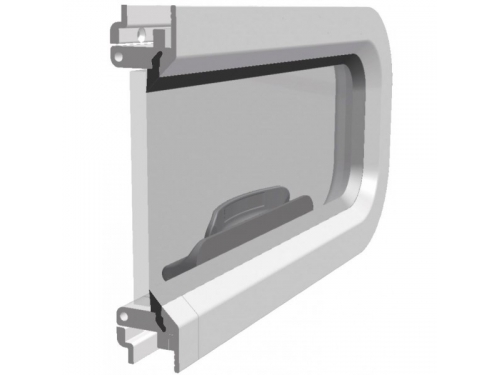 PLASTIMO Hublot rectangulaire en aluminium satiné 649 x 193 mm