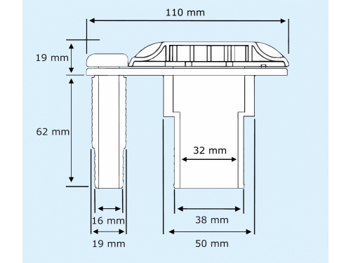 PLASTIMO Nable carburant plastique avec évent Chromé