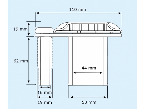 PLASTIMO Nable carburant plastique avec évent Chromé Diam 50