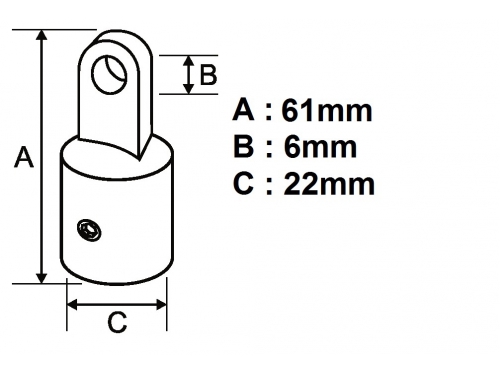 EUROMARINE Embout de capote inox 22mm