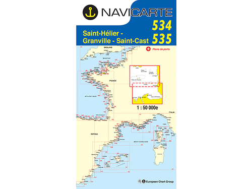 NAVICARTE - cartes pour la Manche 534-535 - St Hélier- St Cast
