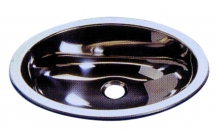 Lavabo ovale en inox poli